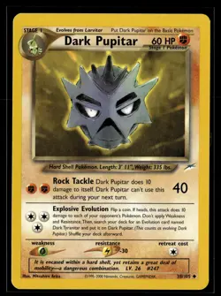 Pokemon TCG Neo Destiny #038/105 Dark Pupitar - Image 1