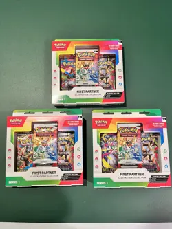 Pokemon TCG First Partner Illustration Collection Series 1 Factory Sealed Lot 3x - Image 1