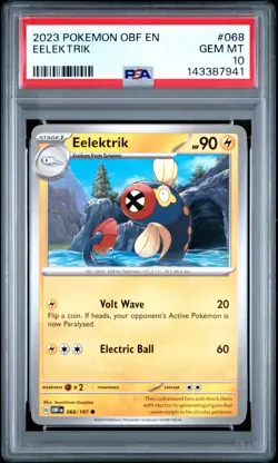 2023 POKEMON OBF EN-OBSIDIAN FLAMES #068 EELEKTRIK PSA 10 - Image 1