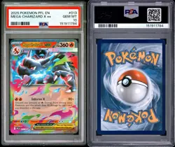 2025 POKEMON PFL EN-PHANTASMAL FLAMES #013 MEGA CHARIZARD X EX PSA 10 - Image 3