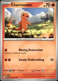 Pokemon - 2X Charmander #004/165 - SV: Scarlet & Violet 151 Common - Image 1