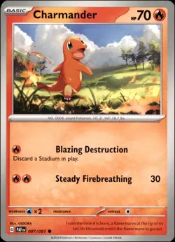 Pokemon - 2X Charmander #007/091 - SV: Paldean Fates Common - Image 1