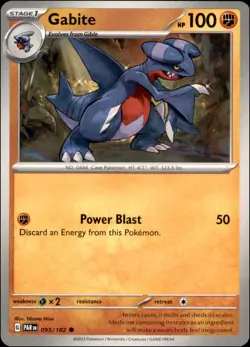 Pokemon - 2X Gabite #095/182 - SV04: Paradox Rift Common - Image 1