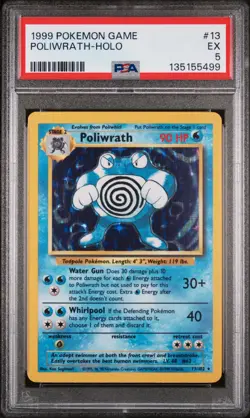 1999 POKEMON GAME #13 POLIWRATH-HOLO PSA 5 - Image 1