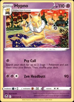 Pokemon - 2X Hypno #061/195 - SWSH12: Silver Tempest Uncommon - Image 1