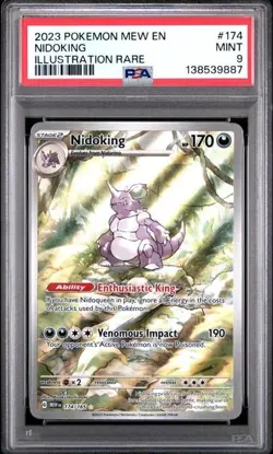 POKEMON 2023 MEW En 151 Illustration Rare NIDOKING #174 PSA 9 MINT!!! - Image 1