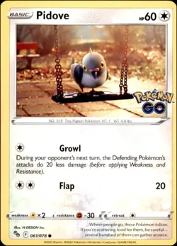 Pokemon - 2X Pidove #061/078 - Pokemon GO Common - Image 1