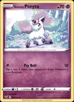 Pokemon - 2X Galarian Ponyta #081/202 - SWSH01: Sword & Shield Base Set Common - Image 1