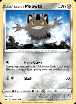 Pokemon - 2X Galarian Meowth #127/202 - SWSH01: Sword & Shield Base Set Common - Image 1