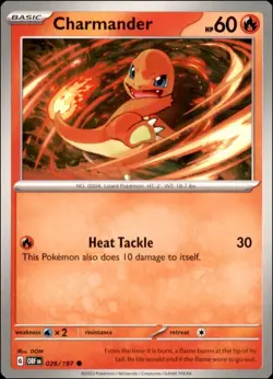 Pokemon - 2X Charmander #026/197 - SV03: Obsidian Flames Common - Image 1