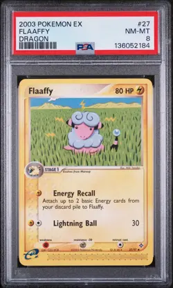 2003 POKEMON EX DRAGON #27 FLAAFFY PSA 8 - Image 1
