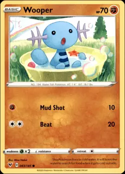 Pokemon - 2X Wooper #083/185 - SWSH04: Vivid Voltage Common - Image 1