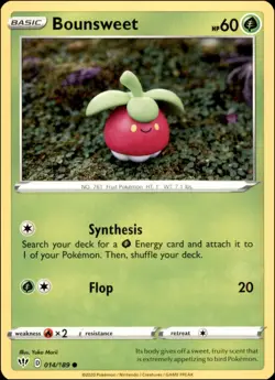 Pokemon - 2X Bounsweet #014/189 - SWSH03: Darkness Ablaze Common - Image 1