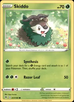 Pokemon - 2X Skiddo #017/185 - SWSH04: Vivid Voltage Common - Image 1
