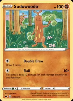 Pokemon - 2X Sudowoodo #100/202 - SWSH01: Sword & Shield Base Set Uncommon - Image 1