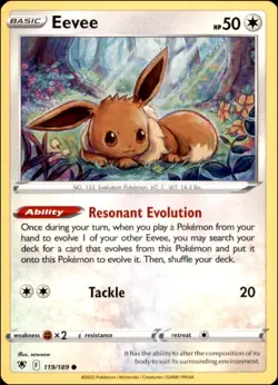 Pokemon - 2X Eevee #119/189 - SWSH10: Astral Radiance Common - Image 1