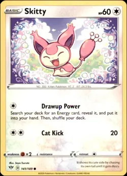 Pokemon - 2X Skitty #141/189 - SWSH03: Darkness Ablaze Common - Image 1