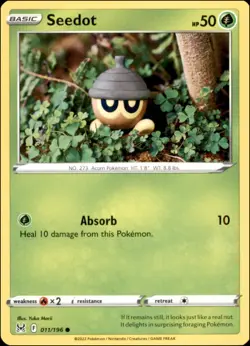 Pokemon - 2X Seedot #011/196 - SWSH11: Lost Origin Common - Image 1