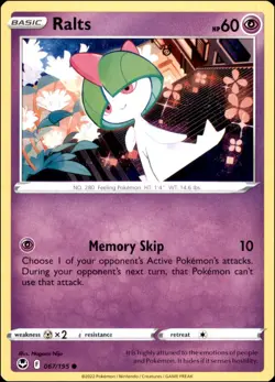 Pokemon - 2X Ralts #067/195 - SWSH12: Silver Tempest Common - Image 1