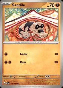 Pokemon - 2X Sandile #115/198 - SV01: Scarlet & Violet Base Set Common - Image 1