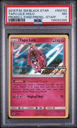 2018 POKEMON SM BLACK STAR PROMO #SM152 TAPU LELE-HOLO PSA 7 - Image 1