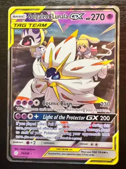 Pokemon TCG SM - Cosmic Eclipse #75/236 Solgaleo & Lunala GX NM - Image 1
