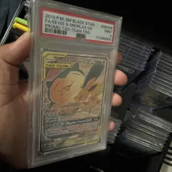 Pokemon Eevee & Snorlax GX Tag Team Tins Full Art Promo SM169 PSA 9 Mint - Image 3