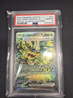 2024 POKEMON TWM EN-TWILIGHT MASQUERADE #211 TEAL MASK OGERPON EX PSA 10 - Image 1