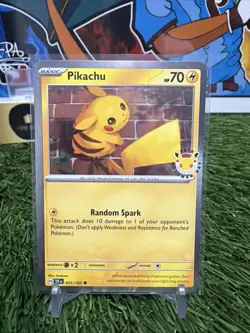 Pikachu 051/162 Pokemon Day 2026 Promo (Stamped Cosmo Holo) - Pokemon NM - Image 1