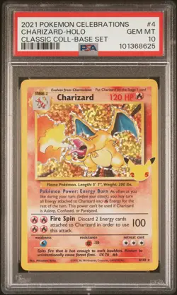 Charizard Holo 4 Celebrations Classic Collection Pokemon PSA 10 *625 - Image 1