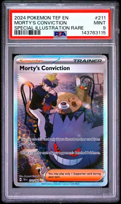 Morty's Conviction 211/162 Special Illustration Rare Pokemon PSA 9 *115 - Image 1