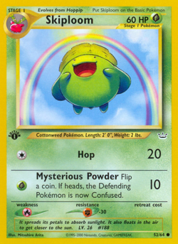 Skiploom 52/64 Common Neo Revelation Pokemon 1st Edition Moderately Played - Image 1