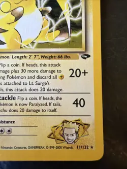 Pokemon TCG Lt. Surge's Raichu #11/132 Gym Challenge Holo Rare Vintage - Image 5