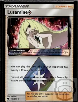 Lusamine ◇ 182/214 Prism Star Rare Lost Thunder Pokemon Holo NM/M - Image 3