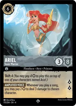 Disney Lorcana TCG - Ursula’s Return - Ariel - Sonic Warrior - 175/204 - Image 1