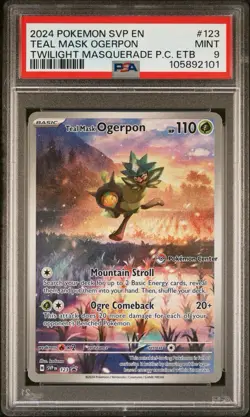 2024 Pokemon TWM Pokemon Center ETB Promo SVP EN #123 - TEAL MASK OGERPON PSA 9 - Image 1