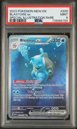 2023 Pokemon Mew EN-151 Special Illusttration RARE Blastoise EX PSA 9 MINT SIR - Image 1