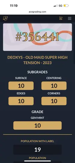 Pokemon Old Maid Pokemon Center Exclusive 2023 Decoys Ace 10 PERFECT GRADES - Image 3