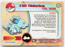 Nidorina #30 Topps Trading Cards Series 1 Pokemon Lightly Played Holo - Image 2