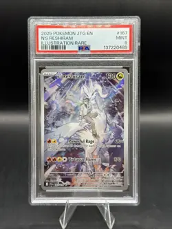 2025 POKEMON JTG EN-JOURNEY TOGETHER ILLUSTRATION RARE #167 N'S RESHIRAM PSA 9 - Image 1