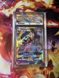 Pokemon Sun and Moon 2017 Lunala GX 66/149 Ace 10 Graded Gem Mint - Image 1