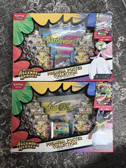 Pokemon Ascended Heroes Lucario + Gardevoir Premium Poster Collection x 2 ✅ - Image 1