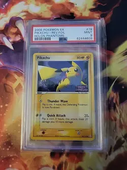2006 POKEMON EX HOLON PHANTOMS #78 PIKACHU-REVERSE FOIL PSA 9 - Image 1