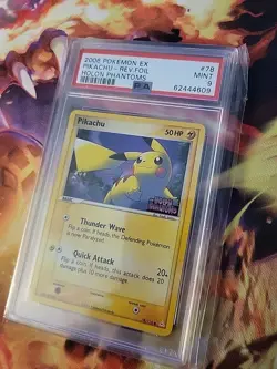 2006 POKEMON EX HOLON PHANTOMS #78 PIKACHU-REVERSE FOIL PSA 9 - Image 2