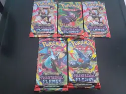 Pokemon TCG: Phantasmal Flames x5 Booster Packs - Image 1