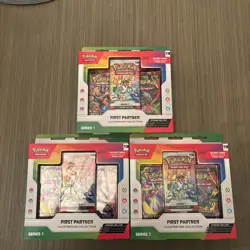3x Pokemon TCG First Partner Illustration Collection Series 1 Sealed - Image 1