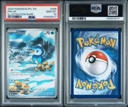 2025 POKEMON PFL EN-PHANTASMAL FLAMES ILLUSTRATION RARE #098 PIPLUP PSA 10 - Image 3