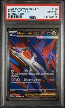 2025 Pokemon Mega Evolution Mega Latias ex Ultra Rare #163 PSA 10 FRESH CERT ! - Image 1