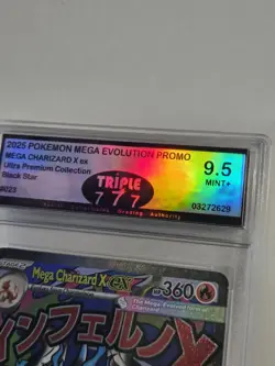 2025 Pokemon MEP Black Star Promos Mega Charizard X ex #023 PSA 9.5 - Image 3