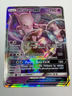 Pokemon Card - Mewtwo GX - SM196 - Detective Pikachu Holo Promo - 2019 - LP! - Image 1